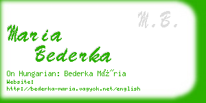 maria bederka business card